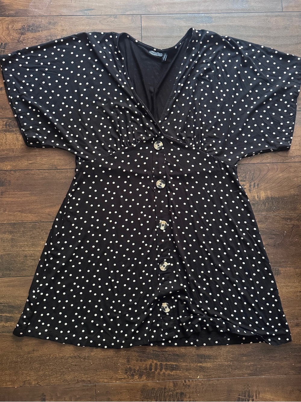 ASOS Black Polka Dot Batwing sleeve Dress